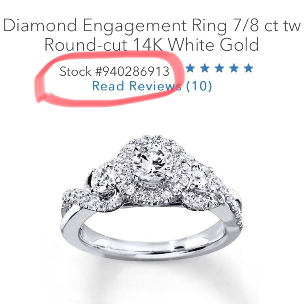 Diamond Engagement Ring 7/8 ct White Gold